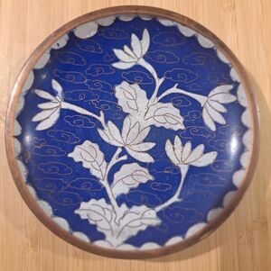 Vtg Antique Chinese Cloisonne Coaster
